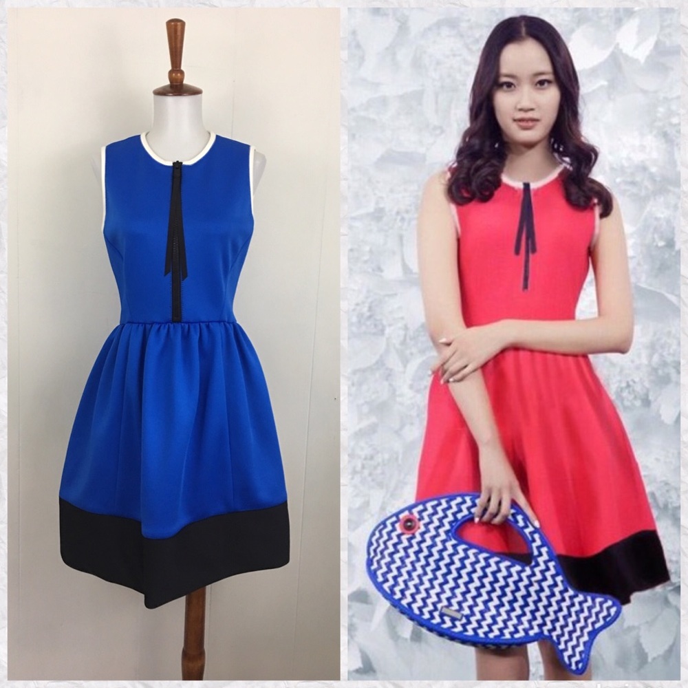 Kate Spade Colorblock Henley Zip Scuba Dress